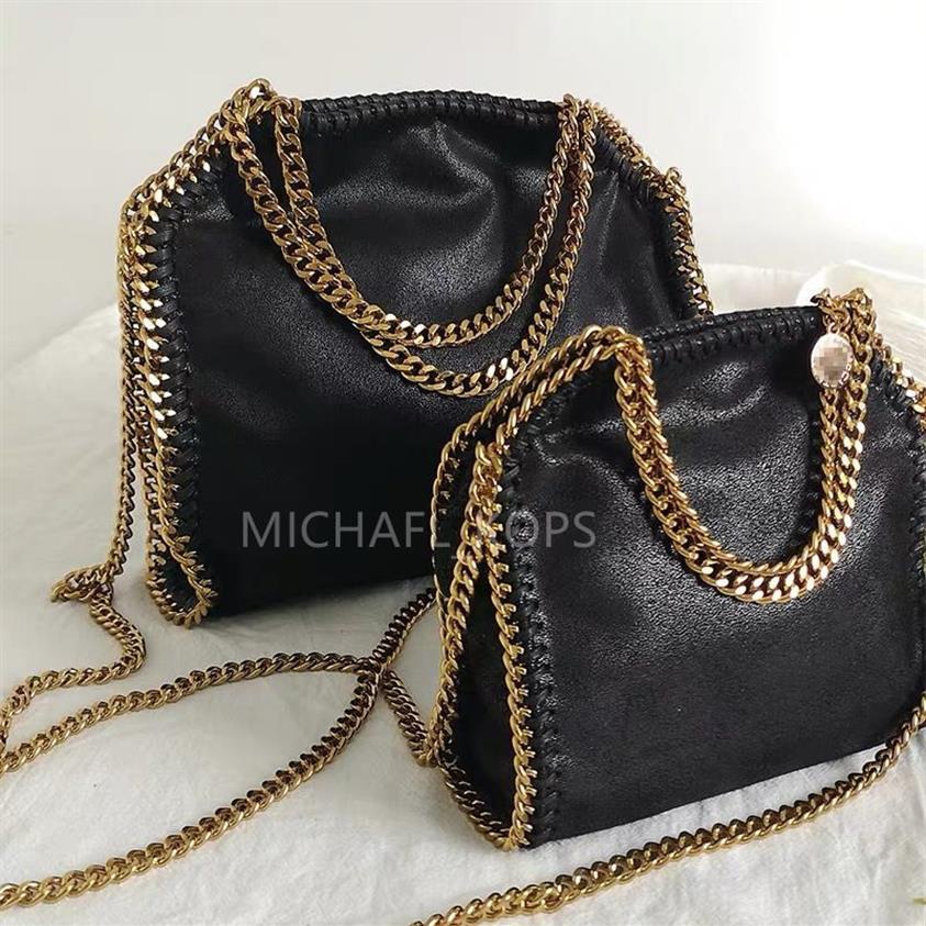 

2021 New Fashion women Handbag Stella McCartney PVC high quality leather shopping bag V901-808-903-115248V, Brown gold chain