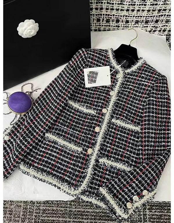 

Chan New 2023 Women's brand jacket designer OOTD Fashion high-end autumn winter CCCC LOGO Chains tweed coat Leisure Spring Coats cardigan birthday Valentine's day Gift, Multi