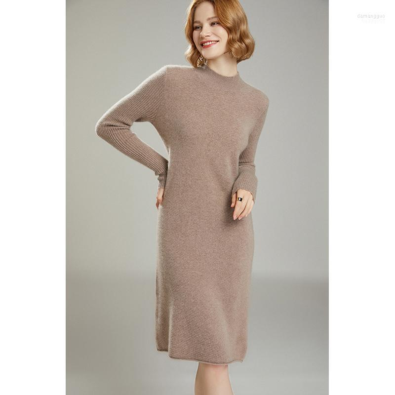 

Women' Sweaters Women' Autumn Winter Women Dress Chic Half Turtleneck Long Sleeve Cashmere Sweater Female Pullover Skirt Jumper, Tuo