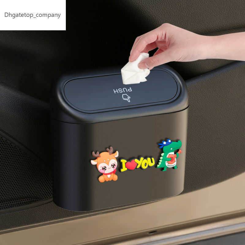 

Car Trash Can Door Hanging Storage Bin Cartoon Multifunctional Front Storage Bin Creative Supplies In The Car