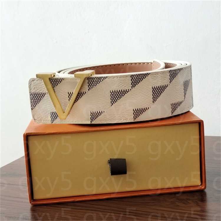 

12 Color 2023 trends belts for men brand designer jeans Plaid Leather women belt Pin buckle plaid ceinture and gift boxesfor man woman, White