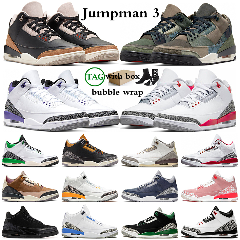 

Men Basketball Shoes 3 3s Women Sneakers Desert Elephant Archaeo Brown Patchwork Black Gold Fire Red Neapolitan Rust Pink mens sports trainers, 22