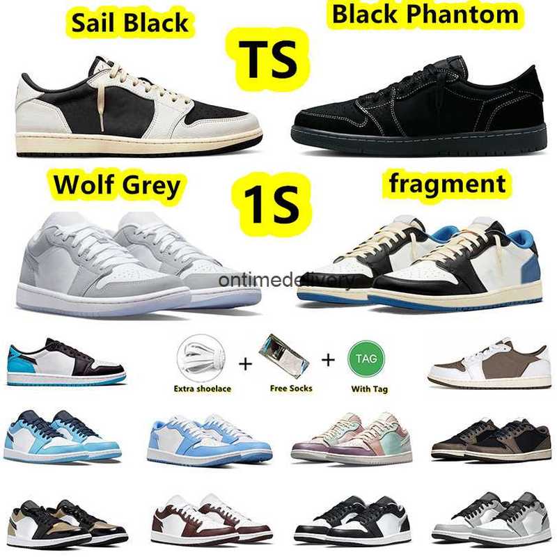 

Jumpman 1 low Basketball Shoes Travis Scotts Black Phantom Sail Olive Reverse Mocha Dark fragment 1s Wolf Grey Sports Sneakers for Men, Item#6