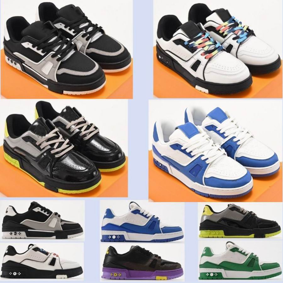 

Italy Retro Mens Basketball Skate Shoes Platform Black Casual Sports Sneaker Red White Blue Green Low Virgil Abloh Leisure Designer Cowskin Leather Walking Trainer, Color4(size40-45)