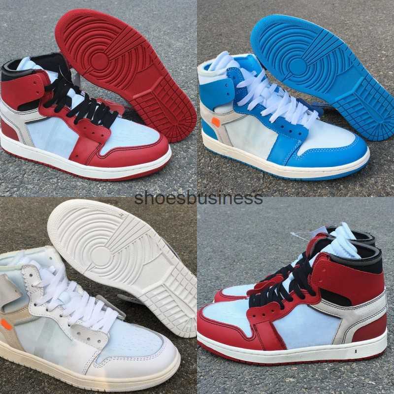 

High Version 1 Chicago White Black Varsity Red Man Designer Basketball Shoes Newest Combine I Dark Powder Blue Woman Trainers, White white
