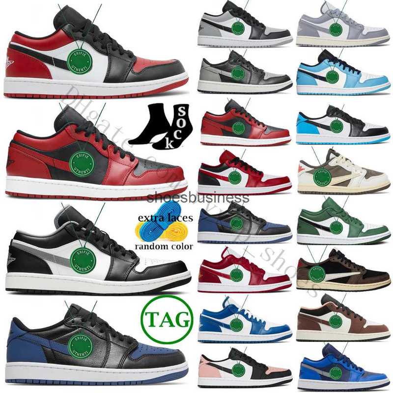 

Jumpman 1 Men Women Low OG basketball shoes 1S Triple White Shadow designer University Blue UNC Black Bred red Toe Light Smoky Grey mens, Color # 7
