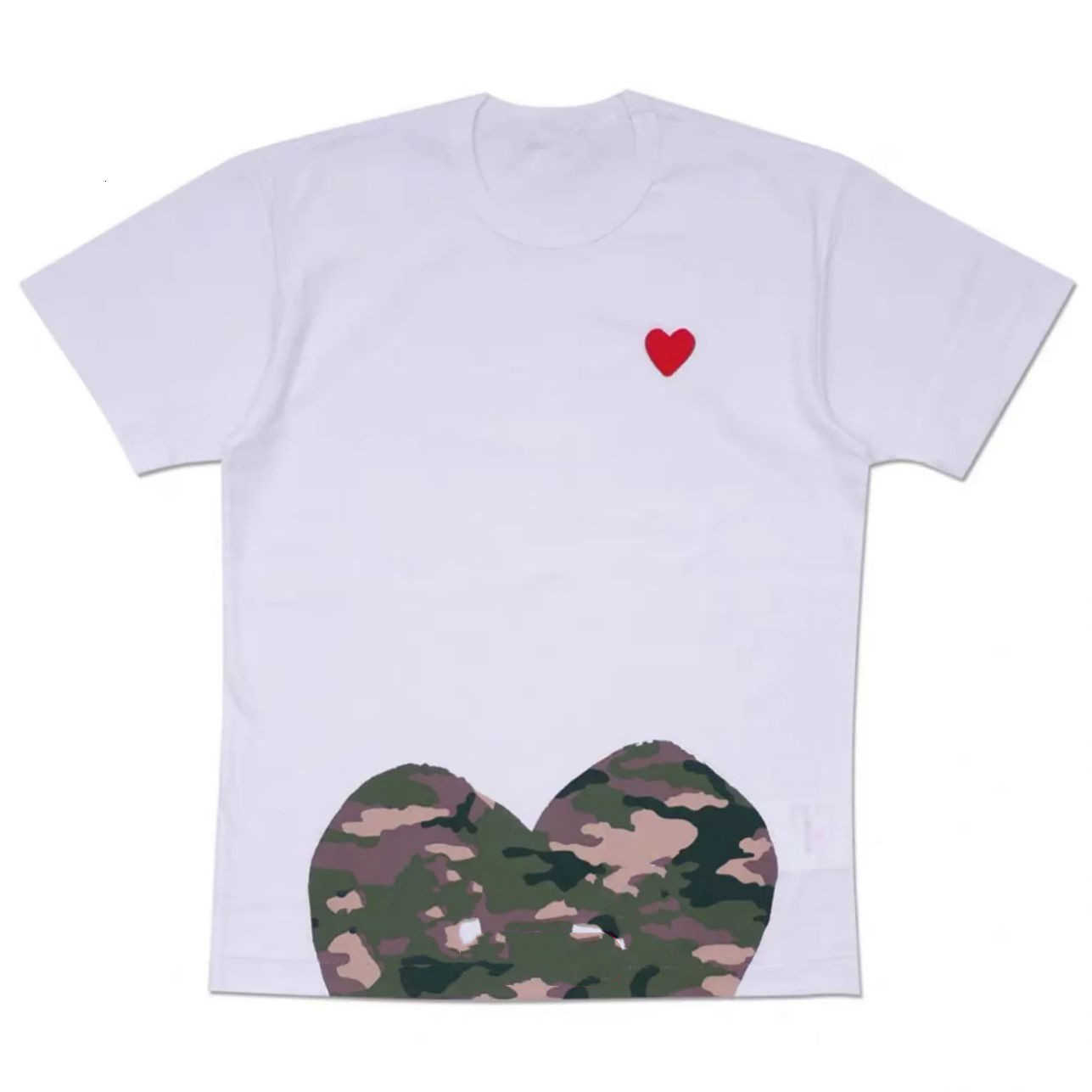 

Fashion Mens Play t Shirt Cdg Designer Hearts Casual Women s Des Badge Garcons cl075, Clear