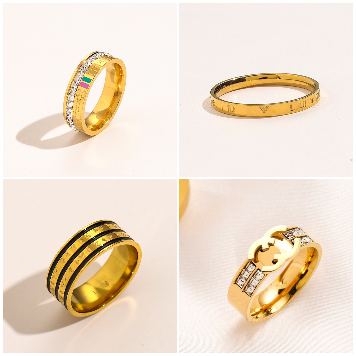 

925 Silver 18k Gold Nail Rings Luxury Womens Love Ring Fashion Jewelry Diamond Couple Ring For Women Design Accessories Gift Hollowed Out Letter