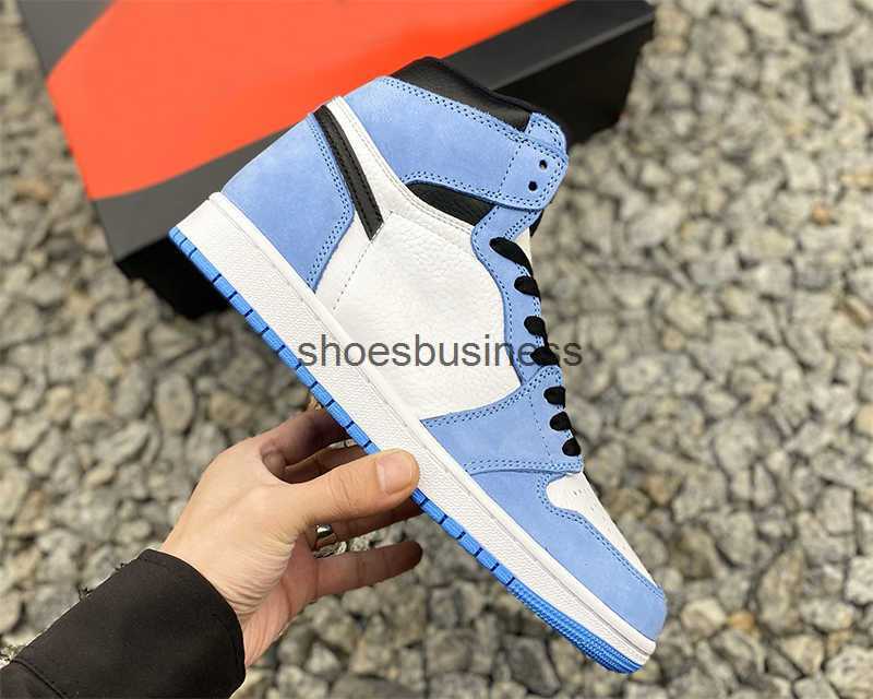 

Basketball Shoes Sports Sneakers Black White University Blue Leisure Outdoor With Size High Og Authentic 1 1S Unc Jumpman Obsidian 2.0, #1