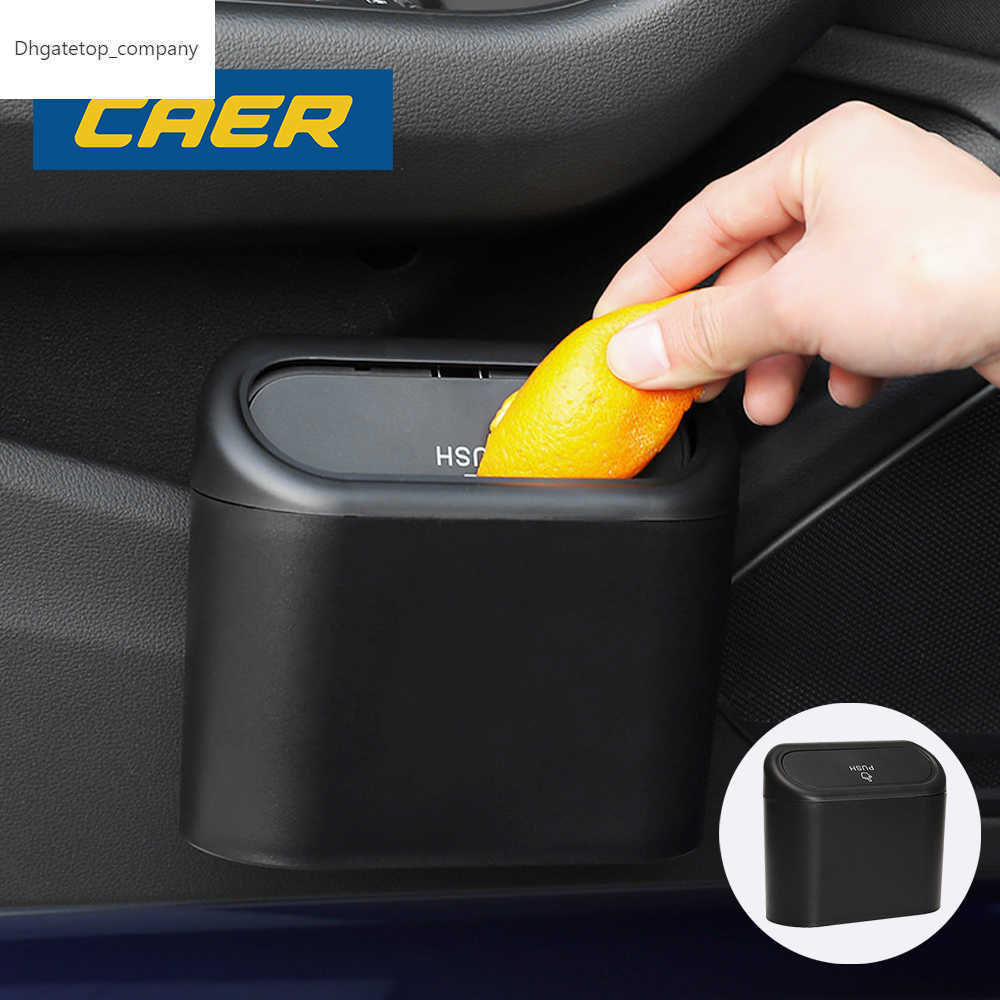 

Mini Car Trash Can with Lid Hanging Waterproof Waste Rubbish Bin Garbage Basket Organizer Storage Box Auto Interior Accessories