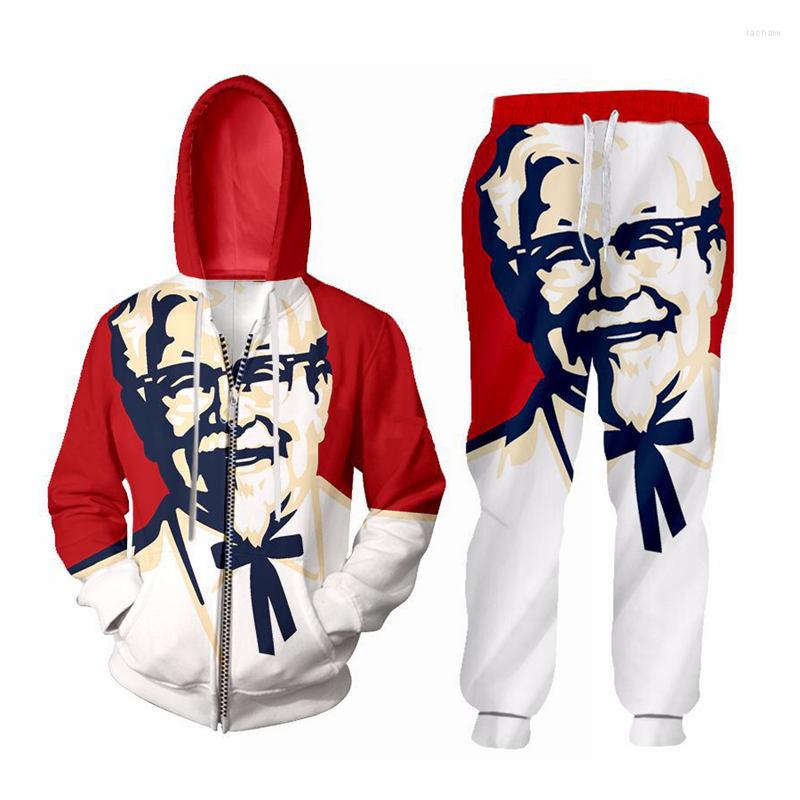 

Men' Tracksuits -6XL Men/Women 2 Pcs Sportsuit Sets Fashion Long Sleeve 3d Kfc Old Man Print Hoodies Pants Set Unisex Zipper Tracksuit, Custom sweatshirts