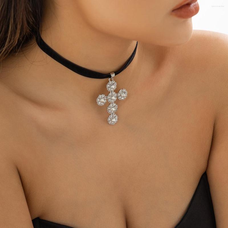 

Choker Goth Jewelry Vintage Lace Necklaces & Pendants Women Accessories Necklace Cross Collar