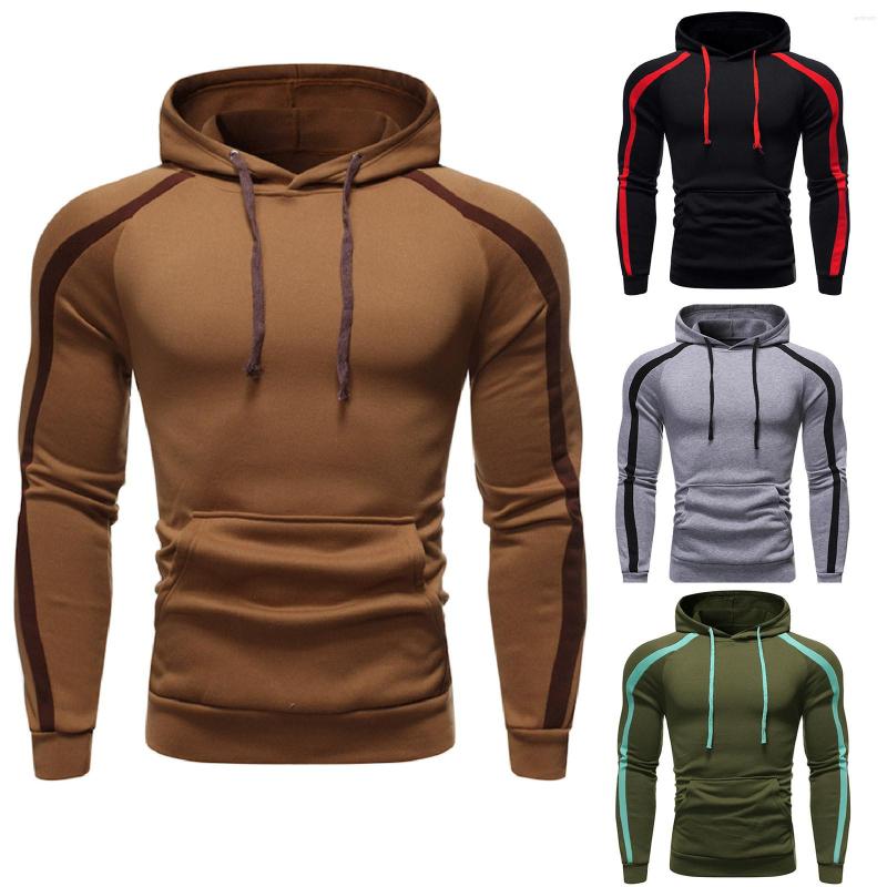 

Men's T Shirts Men's Autumn And Winter Top Casual Long Sleeved Sports Hooded Blouse Warm Soft Sweatshirt, Coffee