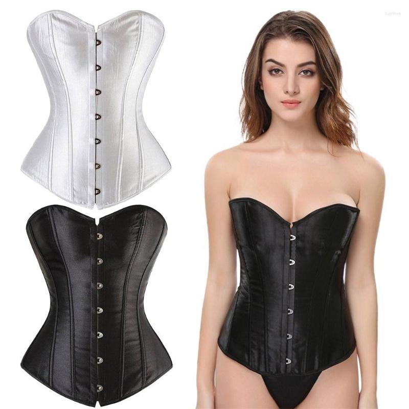 

Women's Shapers Satin Brocade Waist Training Cincher Stays Corset Bustier Top Costume Overbust Boned Shaper, Black-s