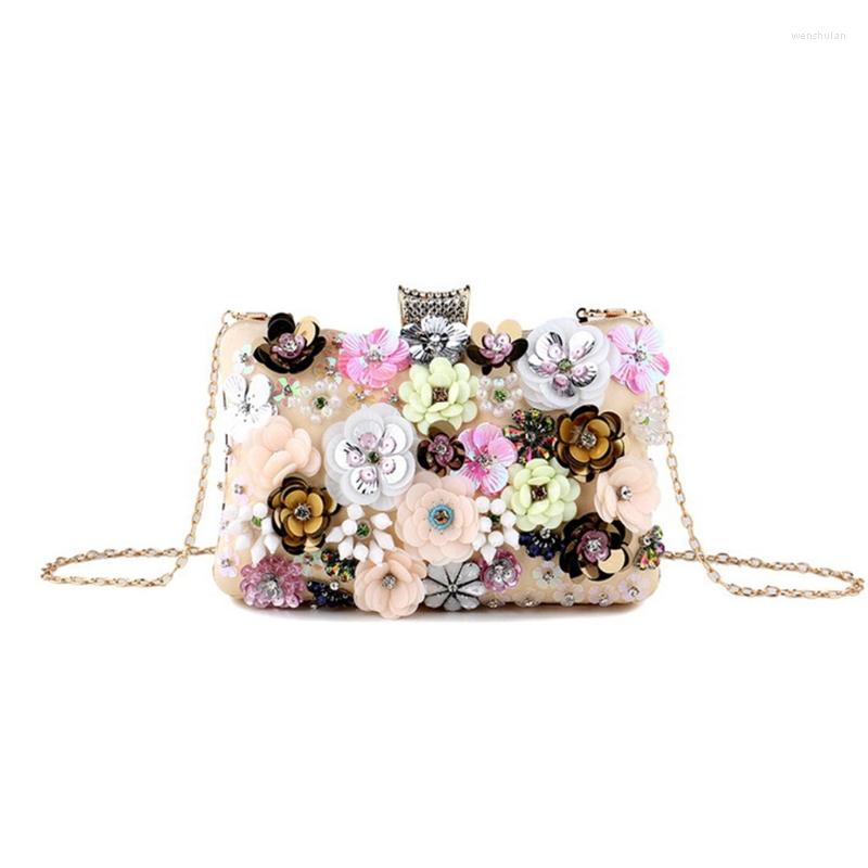 

Evening Bags 2022 Handbags Luxury Fashion Women Designer Flower Decoration Clutches Chain Crossbody Party, Ap