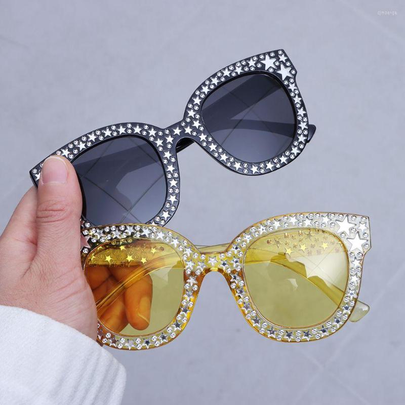 

Sunglasses 2022 Sparkling Crystal Oversized Square Diamond Women Retro