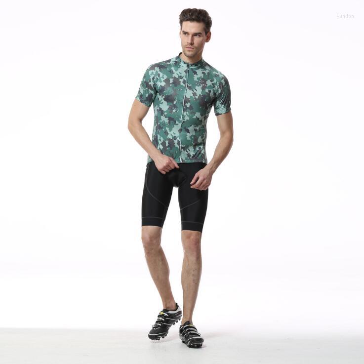 

Racing Sets Q446 2022 Cycling Condole Belt Suit With Short Sleeves Bicycle Short-sleeved Summer Sling Camouflag Bib Shorts