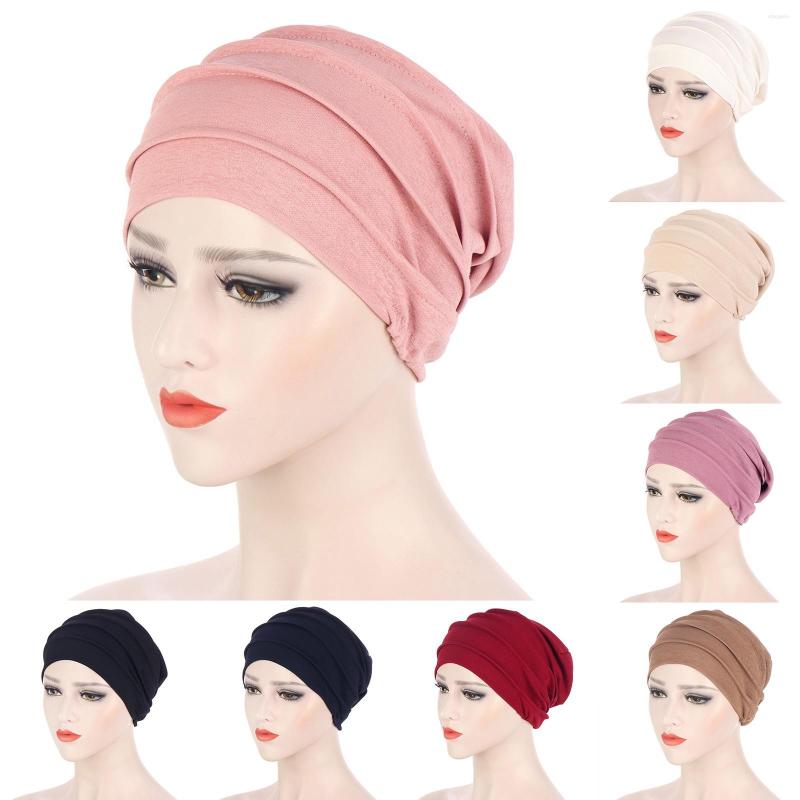 

Ball Caps Hats Muslim Women's Pile Solid Pleated Color Toe Baseball, White