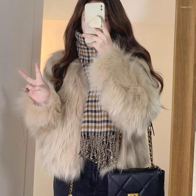 

Women' Fur Short Faux Coat Winter Women Coats And Jackets For Tops Ladies Korean Slim Jacket Warm Overcoat Zm1638, White