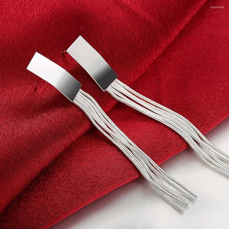 

Stud Earrings 925 Sterling Silver Creativity Tassel For Women Christmas Gifts Street All-match Party Wedding Jewelry