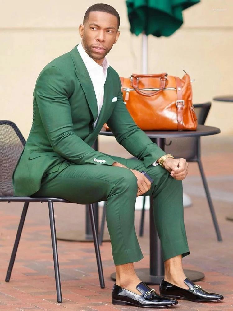 

Men's Suits Men's & Blazers Men Suit 2 Pieces Olive Green Slim Fit Blazer Pants Fashion Work Wear Groom Business Causal Prom Party, Black