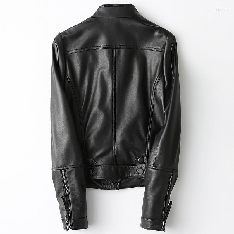 

Women's Leather Jacket Women Sheepskin Real Coats Women's Motorcycle Autumn Black Short Jackets Chaquetas