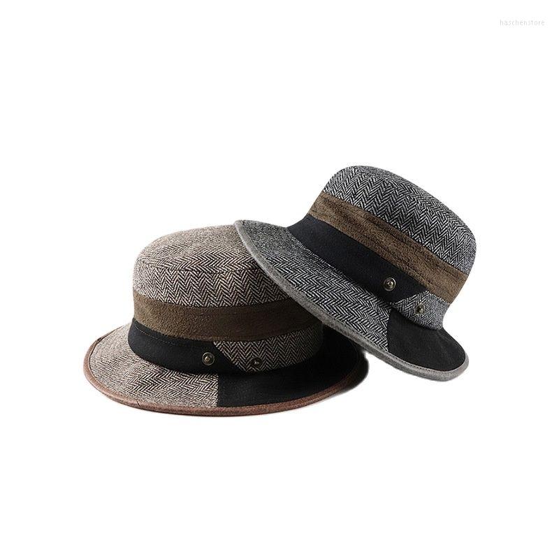 

Berets High Quality Jazz Fedoras Men For Spring Autumn Winter British Retro Hat Gentleman, Dark grey