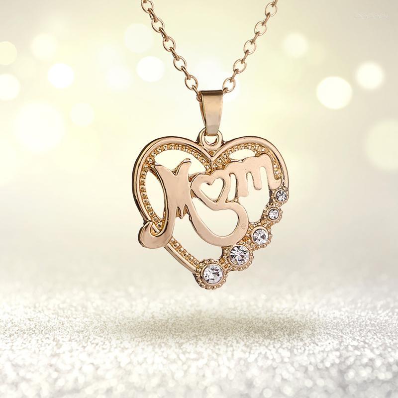 

Pendant Necklaces 2022 Fashion Design Women Heart Shaped Crystal Necklace Jewelry Mother's Day Gift For Mom Accessories Elegant Mujer