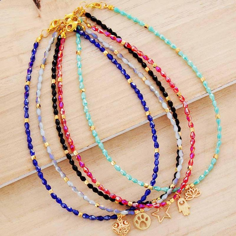 

Choker Fashion Teardrop Crystal Beaded Women Charm Necklace Jewelry Torques Collar Birthday Gifts