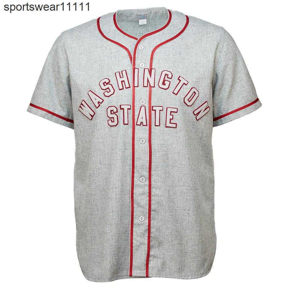 

Washington State University 1948 Road Jersey 100% Stitched Embroidery s Vintage Baseball Jerseys Custom Any Name Any Number, Grey any name any number
