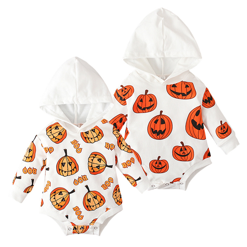 

newly Halloween Baby Pumpkin Romper cute Long Sleeve Sweatshirt Jumpsuits, Options
