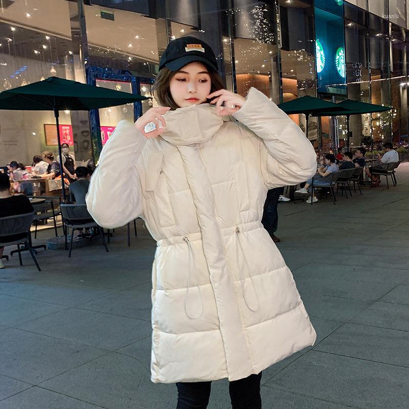 

Women's Trench Coats Drop Winter Casual Loose Down Padded Jacket Mid-length Women's Large Fur Collar Waist, Black