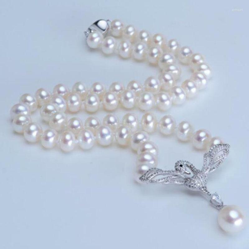 

Chains Gorgeous 9-10mm South Sea White Round Pearl Necklace 18inch 925s