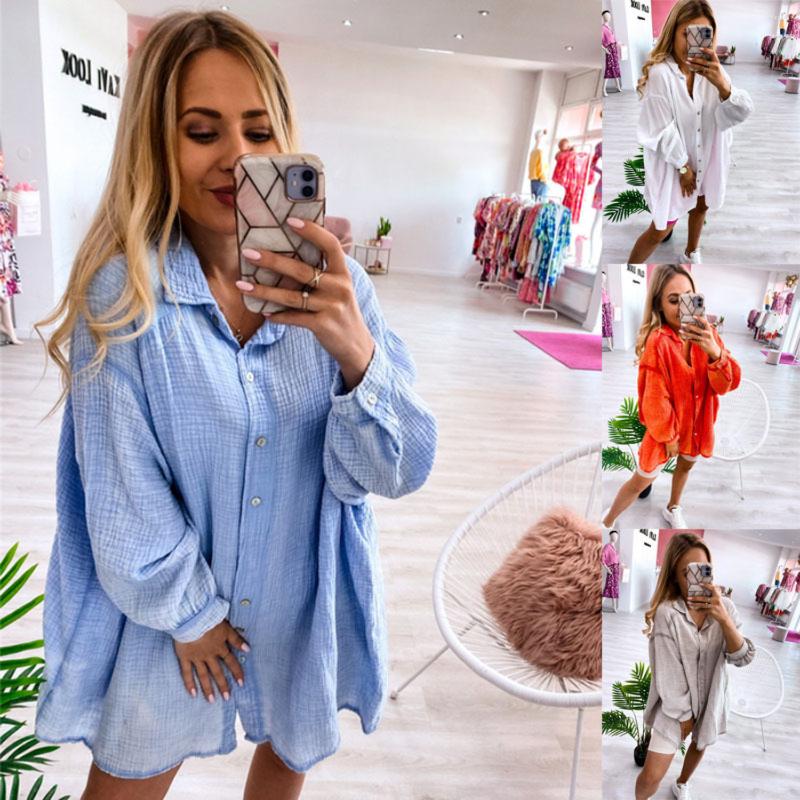 

Men' Dress Shirts Fashion Solid Loose Casual Shirt Top, Blue