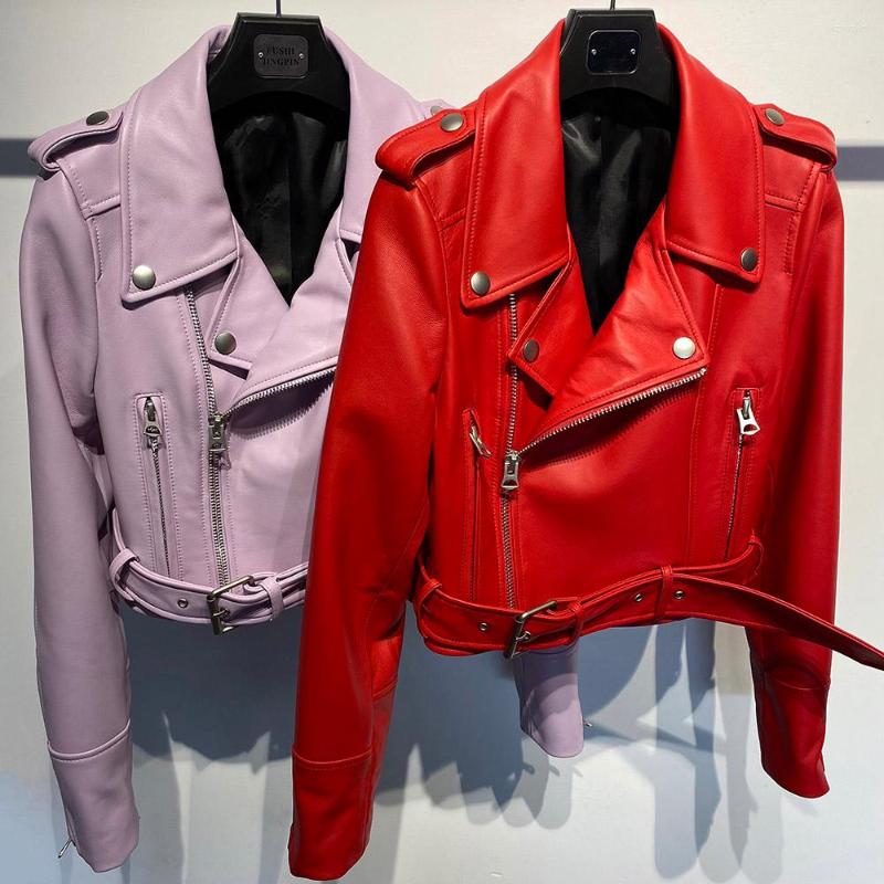 

Women' Leather Fashion Ladies Jacket Women Genuine Sheepskin Coat, Black