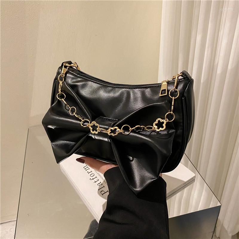 

Evening Bags Pleated Underarm Bag Women's Spring Fashion Casual Chain Shoulder Messenger, Black
