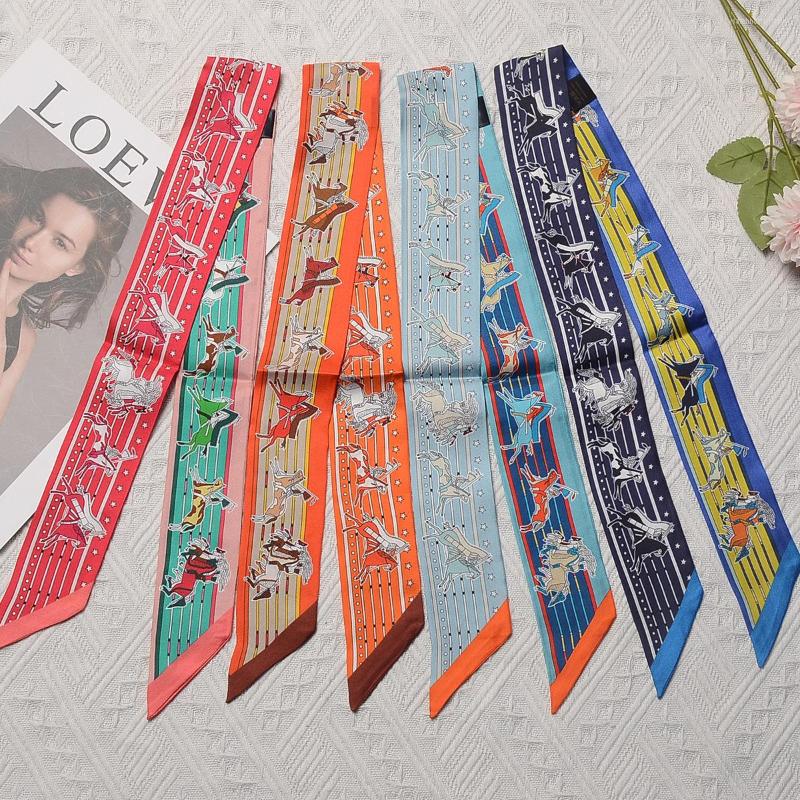 

Scarves Fashion Women's Bag Scarf Silk Multifunctional Turban Headband Hair Accessories Foulard Neck