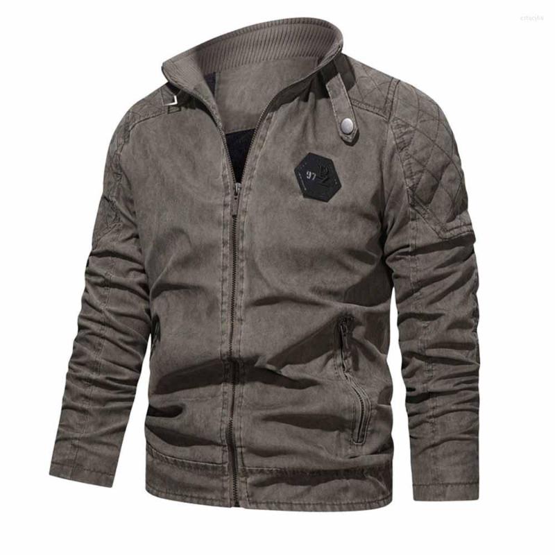 

Men's Jackets 2022 Spring And Autumn Solid Color Casual Jacket Men's Tooling Zipper Fashion Stand Collar, Black