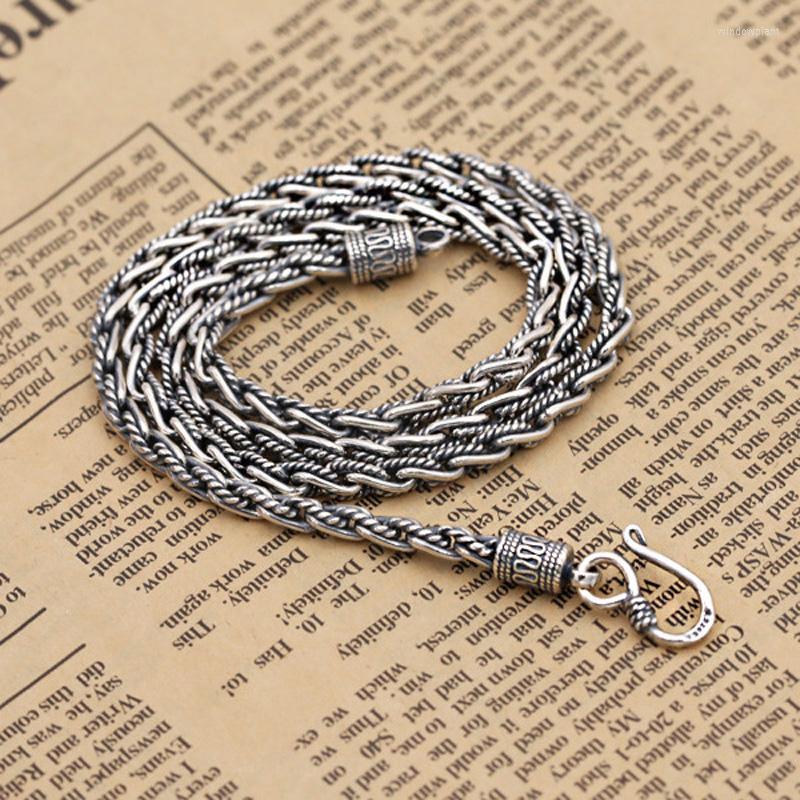 

Chains Hight Quality Solid S925 Sterling Silver Color Men Necklace Vintage Punk Style Thai Heavy Chain Women