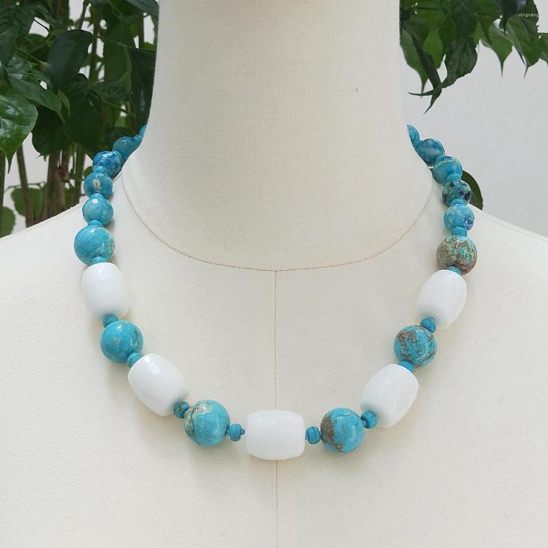 

Choker Lii Ji Blue Necklace Turquoise Pearl 55cm Women Jewelry Gift Stock Sale