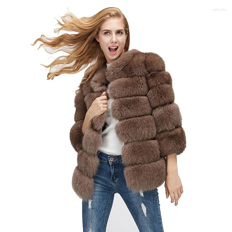 

Women' Fur Women Winter Luxury Faux Coat Slim Long Sleeve Collar Jacket Outwear Fake Coats Vest, Black