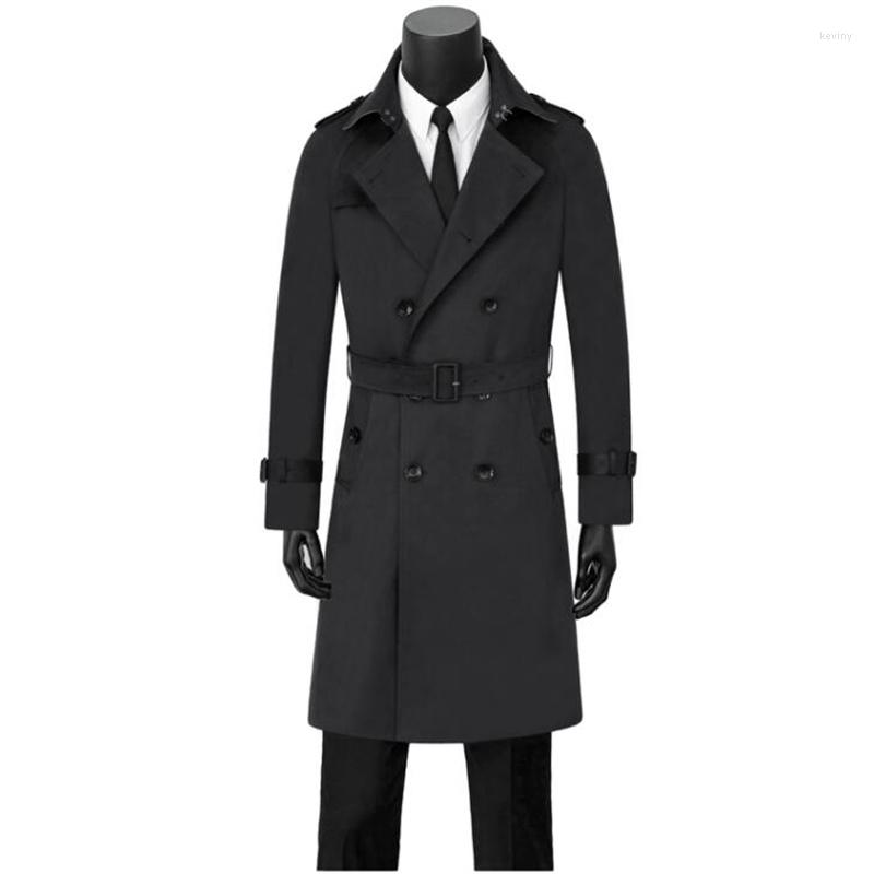 

Men' Trench Coats Men' Mid-Length Double-Breasted High-End American Windbreaker Korean Spring And Autumn Business Casual Jacket, Beige