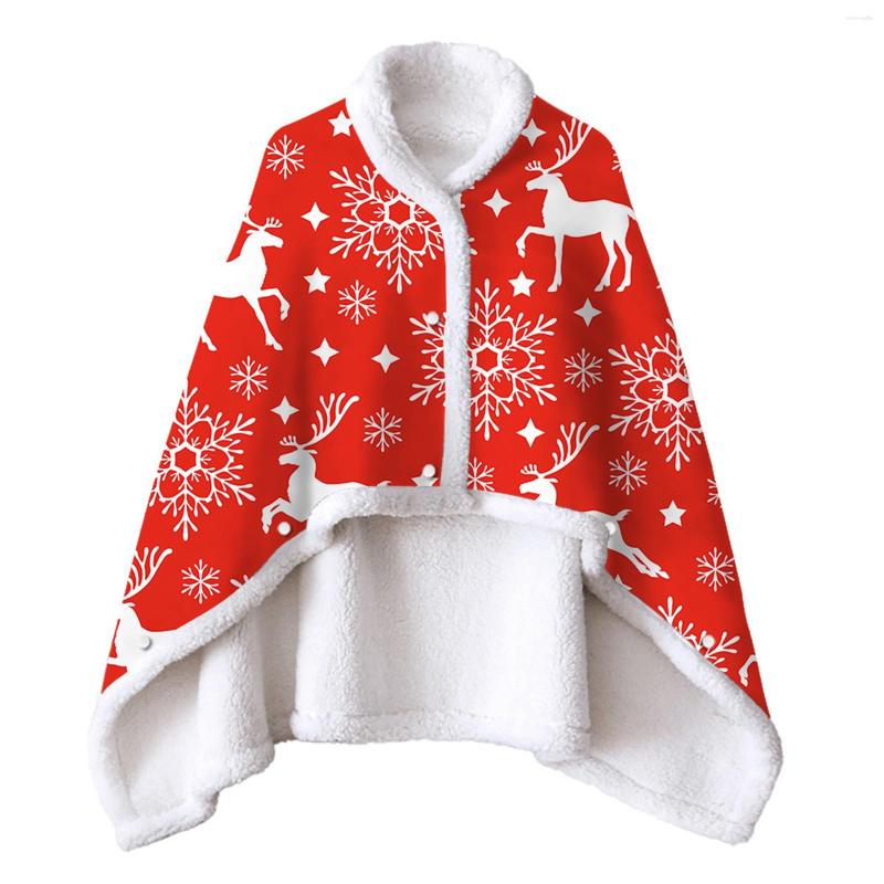 

Scarves Winter Thick Double Sided Blankets Jackets Christmas Travel Adults And Baby Blanket Sofa Warm Wool Knitted Cardigan Cape Coat