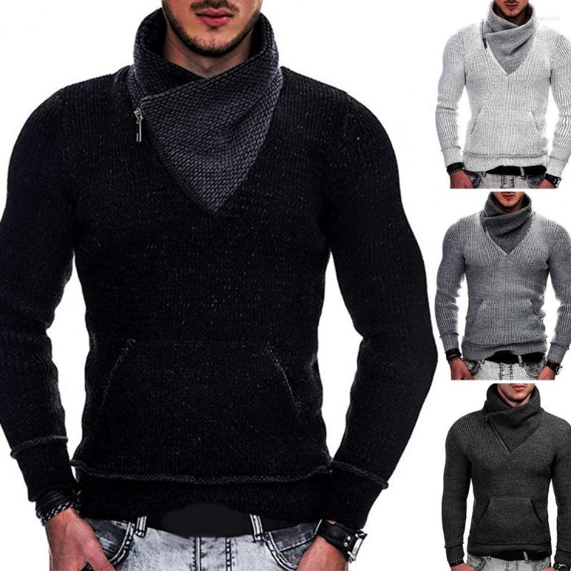

Men's Sweaters Knitting Stylish Anti-pilling Autumn Sweater Thick Long Sleeves For Shopping, Black
