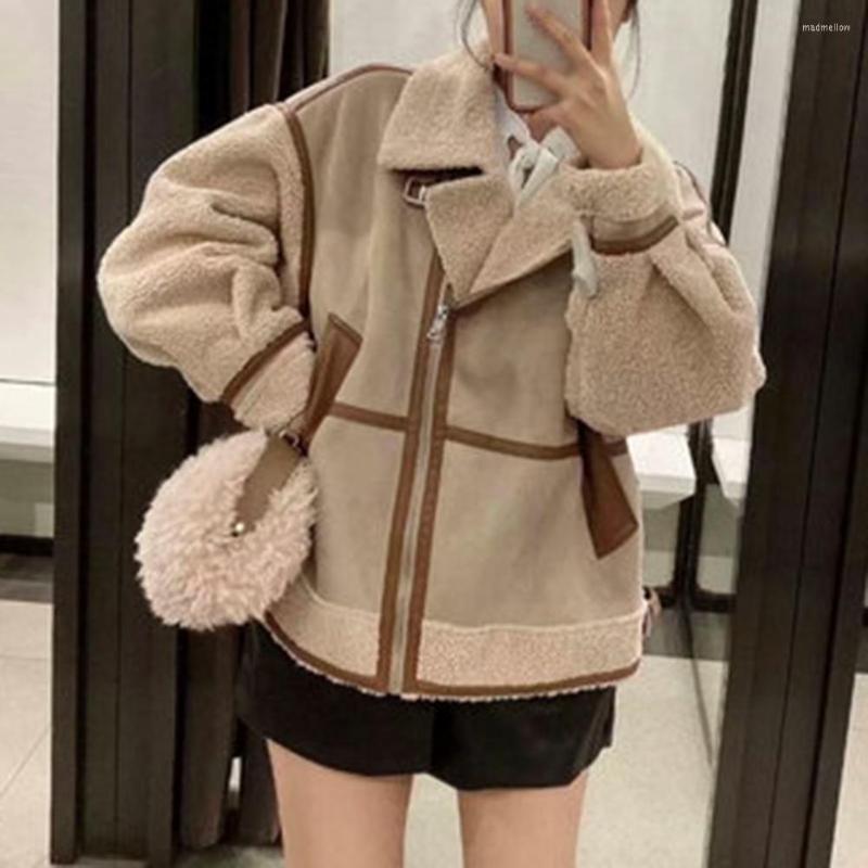 

Women's Jackets Stylish Lady Coat Outwear Patchwork Lapel Casual Women Winter Thermal, Xs