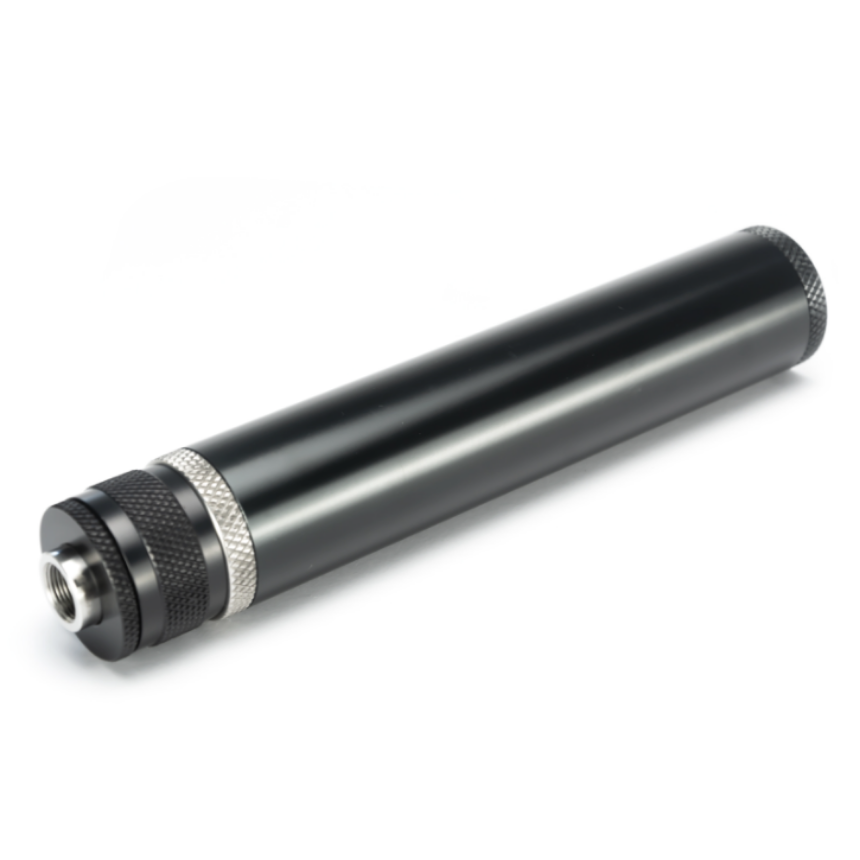 

1.45"OD 7"L Aluminum Tube Fuel Filter with 1/2x28 5/8x24 End Cap Solvent Trap and 1-3/16x24 Stainless Steel Piston Booster