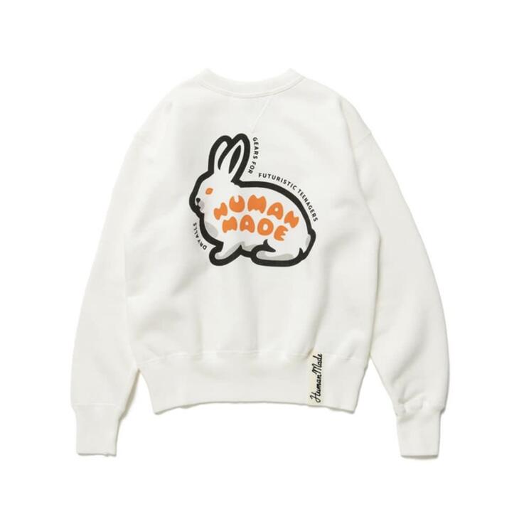 

Heavy Fabric Sweatshirts Men Women Oversize Rabbit Print Crewneck Hoodie Plus Size