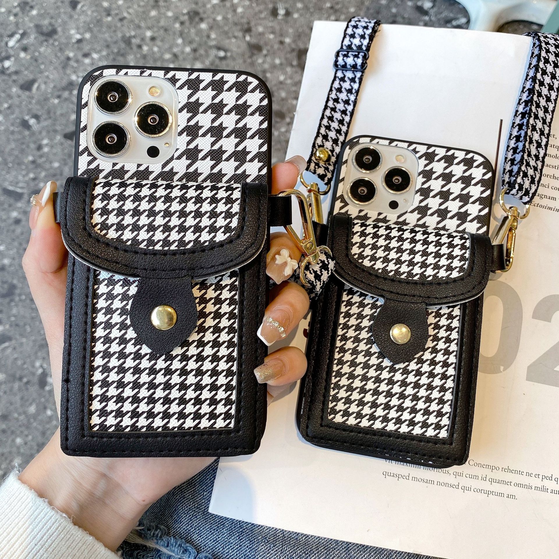 

Wallet Strap Cases for iPhone 14 13 Pro Max 12 11 SE 3 2 X XR XS Max 7 Plus 8 Crossbody Shoulder Lanyard Card Holder Cover Coque