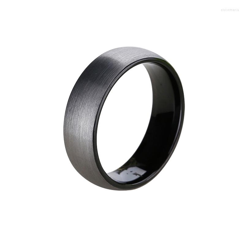 

Wedding Rings Tungsten Men Engagement Band Brushed Black 8mm U.S. Size 7-13