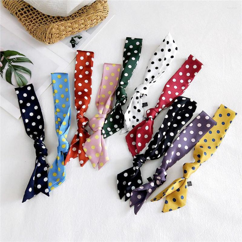 

Scarves Women Ladies Fashion Square Scarf Head Neck Silk Feel Elegant Small Skinny Satin Hair Tie Band Wave Dot Bandana SJ209